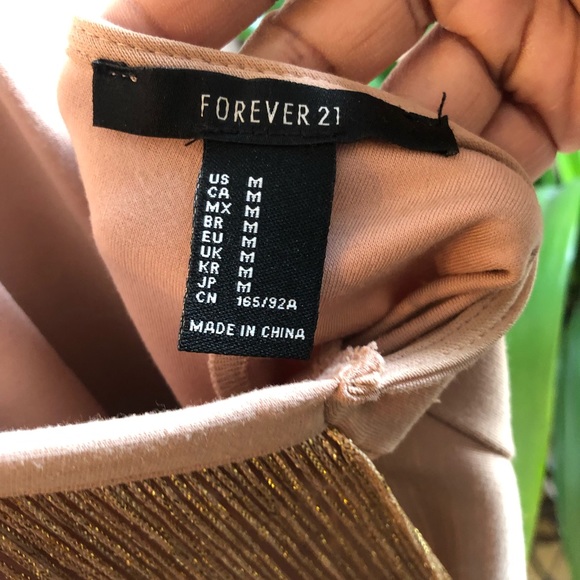 Forever 21 Nude / Gold Fringe Dress - Picture 5 of 5